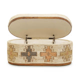 Olivier Cotton Oval Storage Ottoman by TOV Furniture at Eve Furniture