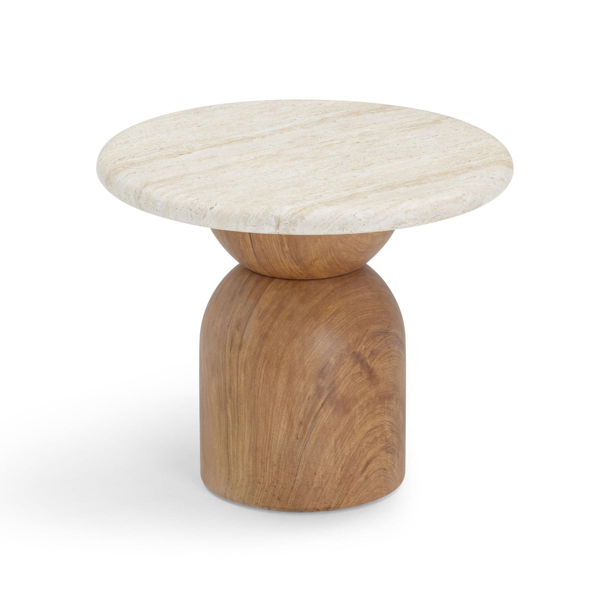 Cynthia Travertine Concrete Indoor / Outdoor Side Table by TOV Furniture at Eve Furniture