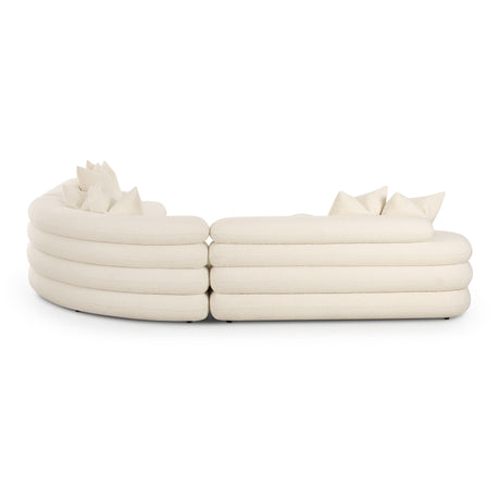 Lulu Cream Boucle Modular Curved Sectional by TOV Furniture at Eve Furniture