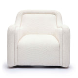 Charli Cream Basketweave Chenille Swivel Chair by TOV Furniture at Eve Furniture