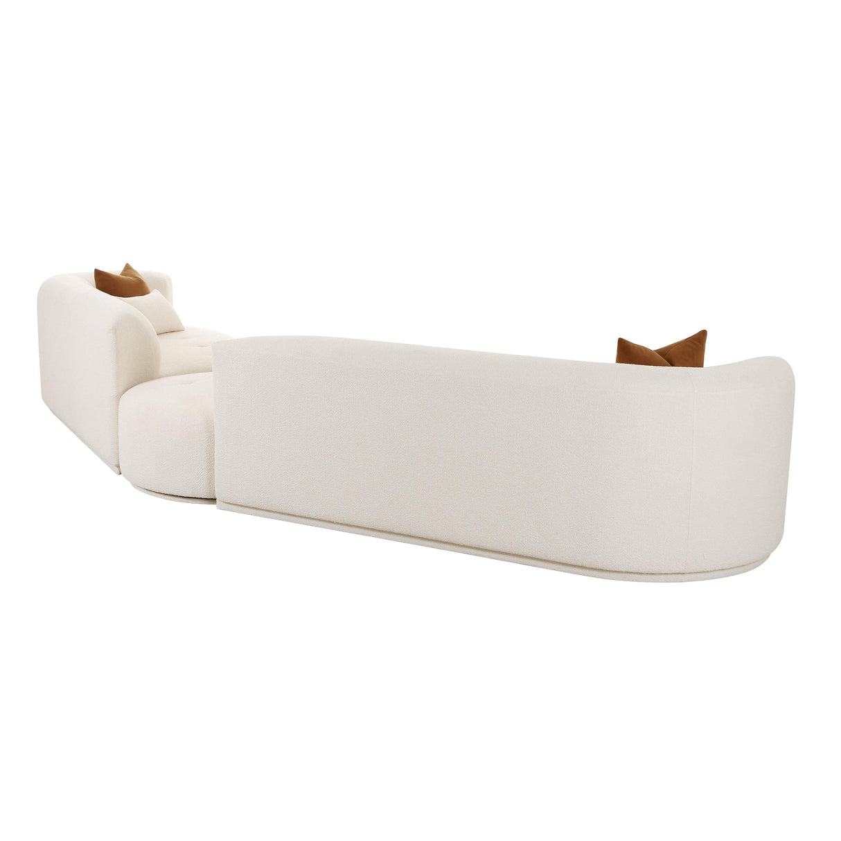 Fickle Cream Boucle 3-Piece Modular Sectional by TOV Furniture at Eve Furniture