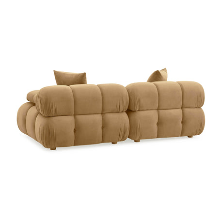 Calliope Cafe Au Lait Performance Velvet Modular Loveseat by TOV Furniture at Eve Furniture
