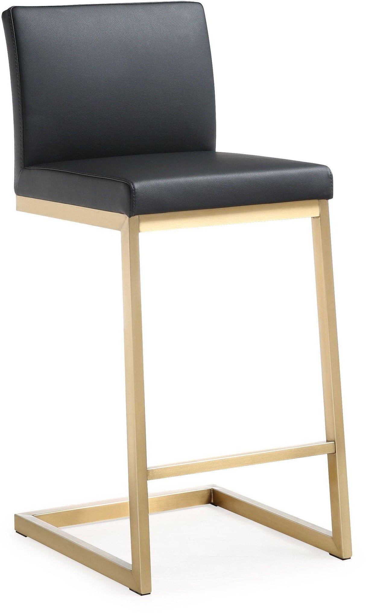 Parma Performance Vegan Leather and Gold Stainless Steel Counter Stool - Set of 2 by TOV Furniture at Eve Furniture