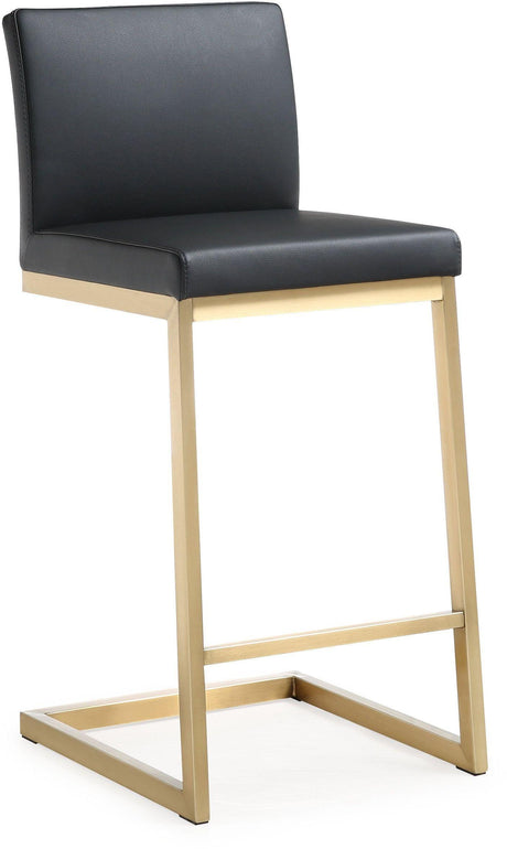 Parma Performance Vegan Leather and Gold Stainless Steel Counter Stool - Set of 2 by TOV Furniture at Eve Furniture