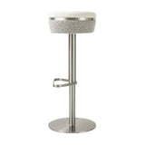 Astro White and Grey Boucle Adjustable Stool by TOV Furniture at Eve Furniture