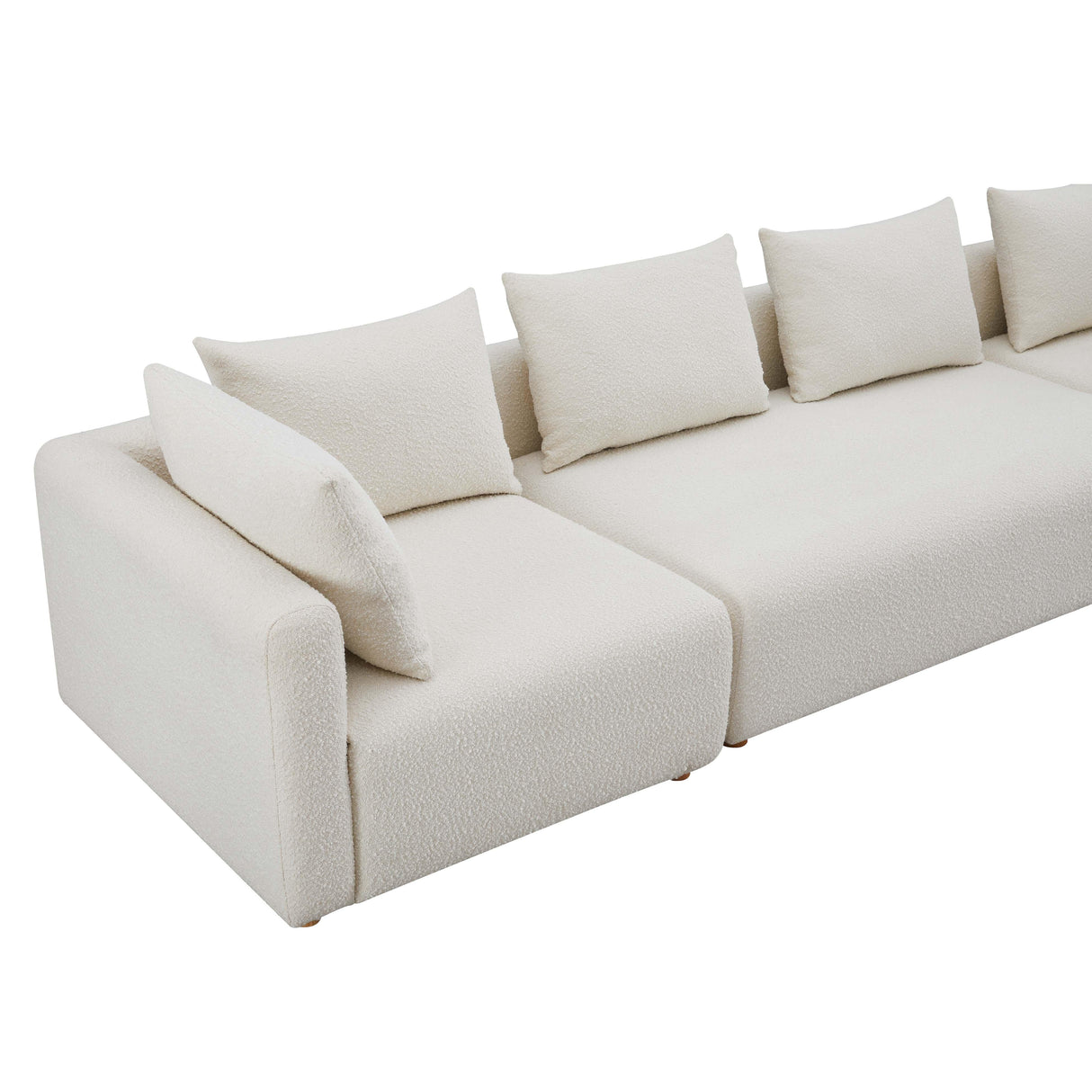 Hangover Cream Boucle 145" Long Sofa by TOV Furniture at Eve Furniture
