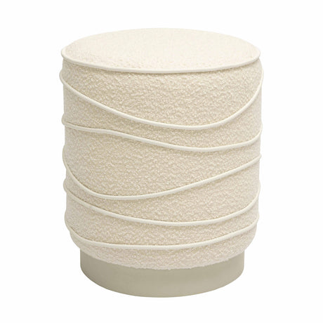 Nero Cream Boucle Ottoman by TOV Furniture at Eve Furniture