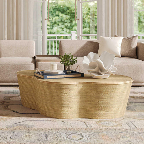 Slab Natural Seagrass Coffee Table by TOV Furniture at Eve Furniture
