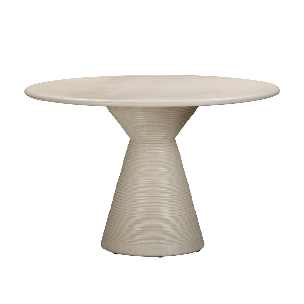 Fern Beige Textured Faux Plaster Concrete Indoor / Outdoor 47" Round Dining Table by TOV Furniture at Eve Furniture