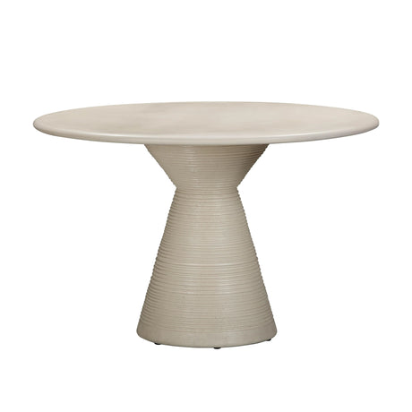 Fern Beige Textured Faux Plaster Concrete Indoor / Outdoor 47" Round Dining Table by TOV Furniture at Eve Furniture