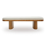 Ollie White Performance Boucle Large Bench by TOV Furniture at Eve Furniture