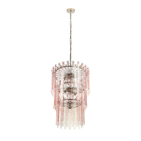 Hampshire Pink Acrylic 3-Tier Chandelier by TOV Furniture at Eve Furniture