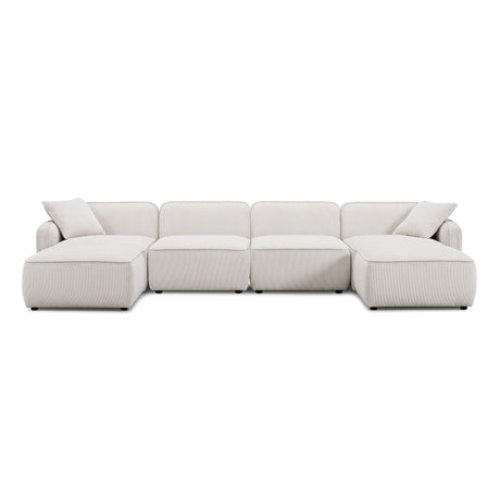 Travie Performance Corduroy Velvet 6-Piece Modular U-Sectional by TOV Furniture at Eve Furniture