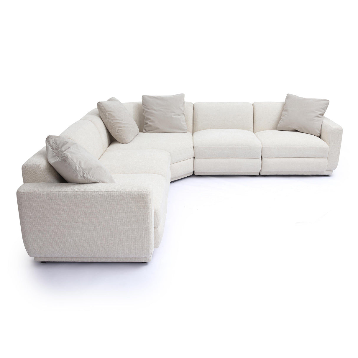 Perry Cream Chenille Modular L-Sectional by TOV Furniture at Eve Furniture