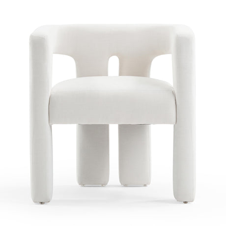 Sloane Bone White Upcycled Fabric Chair by TOV Furniture at Eve Furniture