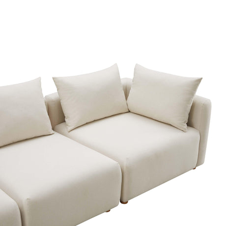 Hangover Cream Performance Linen 4-Piece Modular Sectional by TOV Furniture at Eve Furniture