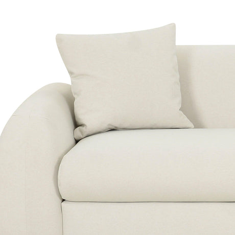 Kourtney Cream Faux Mohair 100" Sofa by TOV Furniture at Eve Furniture
