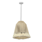 Helen White Cotton Tasseled Pendant Lamp by TOV Furniture at Eve Furniture