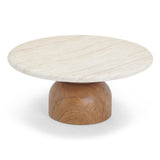 Cynthia Travertine Concrete Indoor / Outdoor Coffee Table by TOV Furniture at Eve Furniture