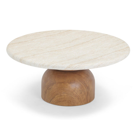 Cynthia Travertine Concrete Indoor / Outdoor Coffee Table by TOV Furniture at Eve Furniture