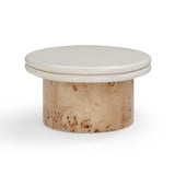 Tanner Natural Burl and Cream Ash Coffee Table by TOV Furniture at Eve Furniture