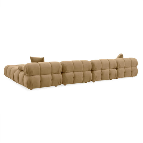 Calliope Cafe Au Lait Performance Velvet 6-piece Modular U-Sectional by TOV Furniture at Eve Furniture