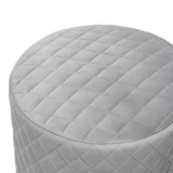 Abir Grey Velvet Ottoman by TOV Furniture at Eve Furniture