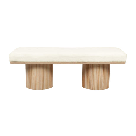 Sagano White Dyed-Yarn Bench by TOV Furniture at Eve Furniture