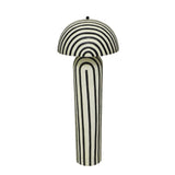 Maiori Black Striped Papier Mache Floor Lamp by TOV Furniture at Eve Furniture