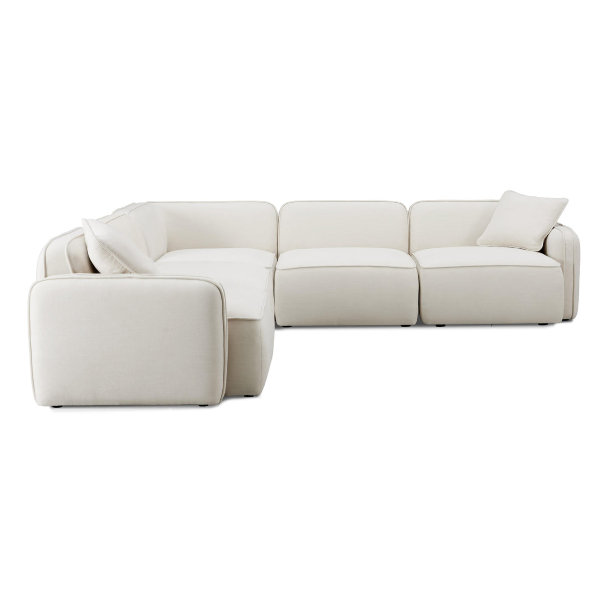 Travie Sand Upcycled Linen Modular L-Sectional by TOV Furniture at Eve Furniture