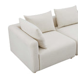 Hangover Cream Boucle 4-Piece Modular Sectional by TOV Furniture at Eve Furniture