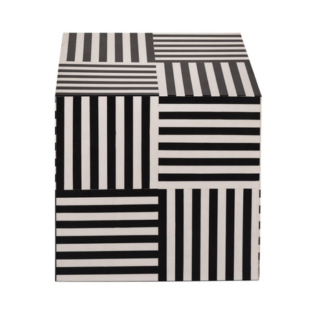 Cube Black and White Side Table by TOV Furniture at Eve Furniture