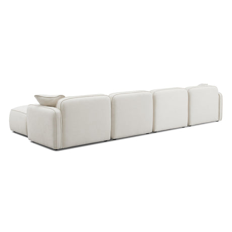 Travie Sand Upcycled Linen 6-Piece Modular U-Sectional by TOV Furniture at Eve Furniture