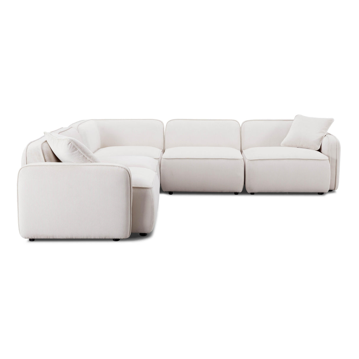 Travie Performance Corduroy Velvet Modular L-Sectional by TOV Furniture at Eve Furniture