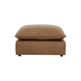 Cali Brown Leather Ottoman by TOV Furniture at Eve Furniture