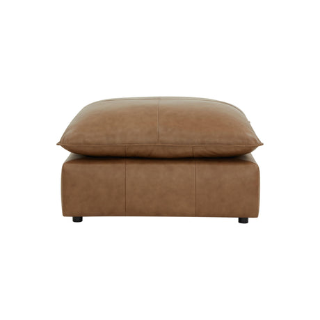 Cali Brown Leather Ottoman by TOV Furniture at Eve Furniture