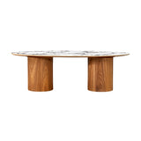 Tamara Marble Ceramic Oval Coffee Table by TOV Furniture at Eve Furniture