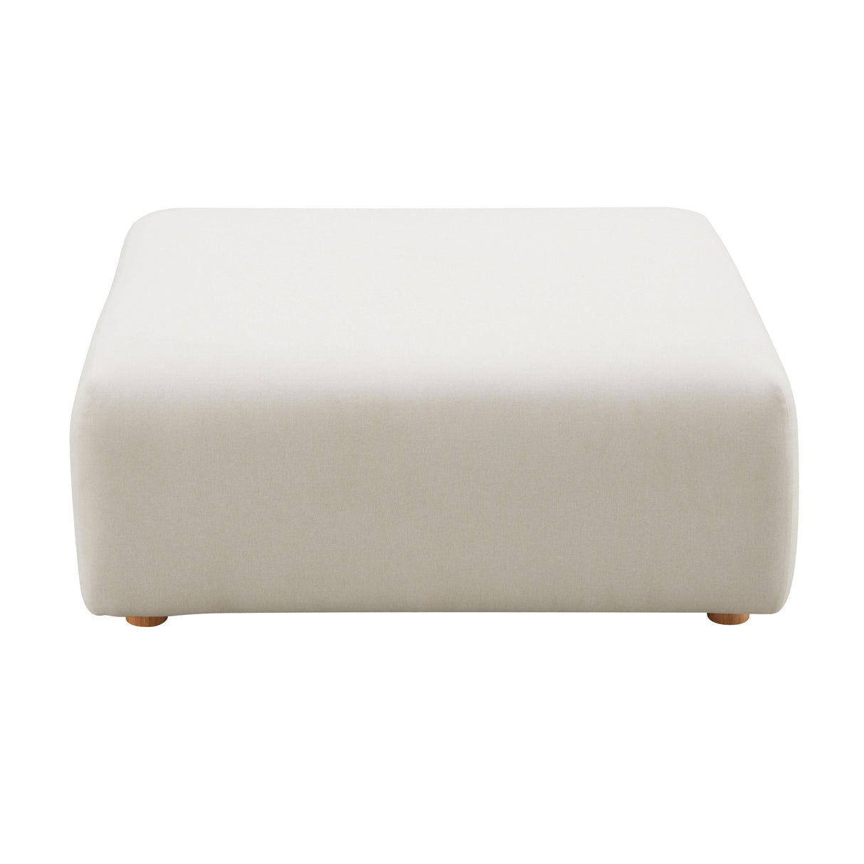 Hangover Cream Performance Linen Ottoman by TOV Furniture at Eve Furniture