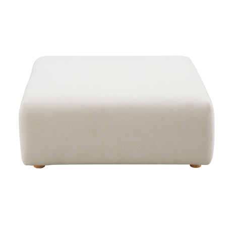 Hangover Cream Performance Linen Ottoman by TOV Furniture at Eve Furniture