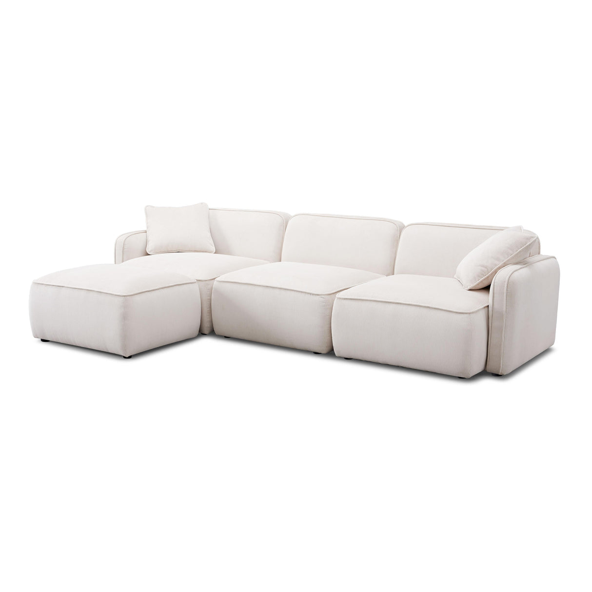 Travie Performance Corduroy Velvet 4-Piece Modular Sectional by TOV Furniture at Eve Furniture