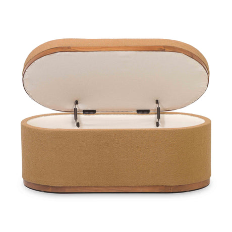 Olivier Boucle Oval Storage Ottoman by TOV Furniture at Eve Furniture