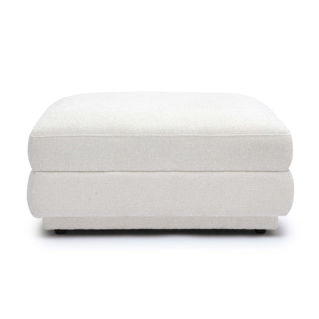 Perry Cream Chenille Modular Ottoman by TOV Furniture at Eve Furniture
