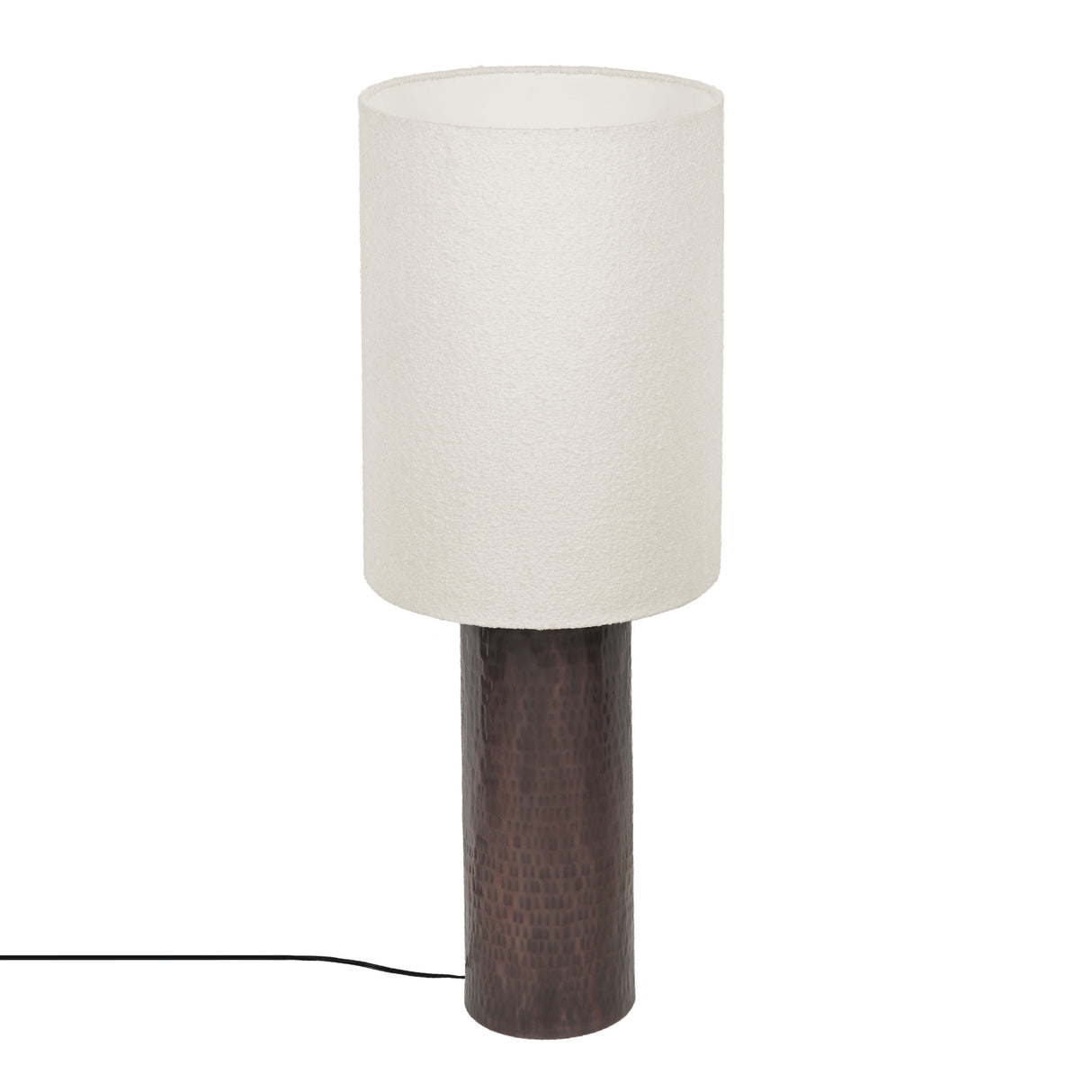 Grava Boucle & Hammered Bronze Metal Floor Lamp by TOV Furniture at Eve Furniture