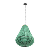 Palani Green Wooden Bead Chandelier by TOV Furniture at Eve Furniture