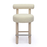 Carmel Cream Boucle and Solid Wood Counter Stool by TOV Furniture at Eve Furniture