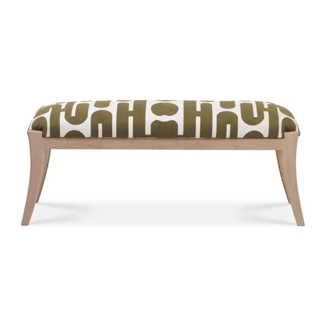 Arielle Olive & White Embroidered Bench by TOV Furniture at Eve Furniture