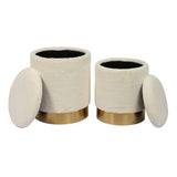 Teddy Faux Sheepskin Storage Ottomans - Set of 2 by TOV Furniture at Eve Furniture