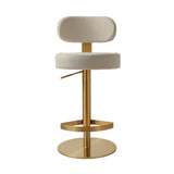 Primrose Cream Textured Performance Fabric Adjustable Stool by TOV Furniture at Eve Furniture