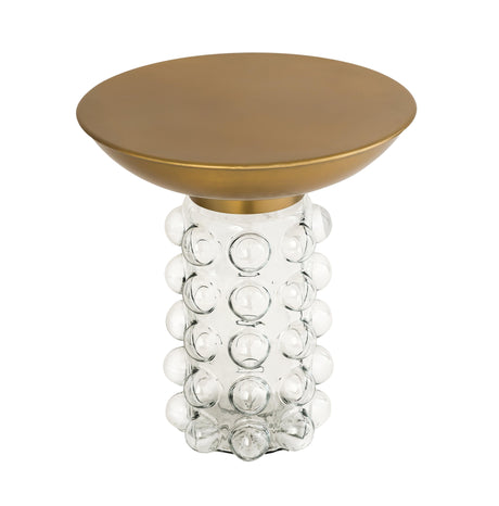Bubble Glass and Brass Side Table by TOV Furniture at Eve Furniture