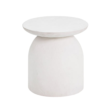 Aloe White Indoor / Outdoor Concrete Side Table by TOV Furniture at Eve Furniture
